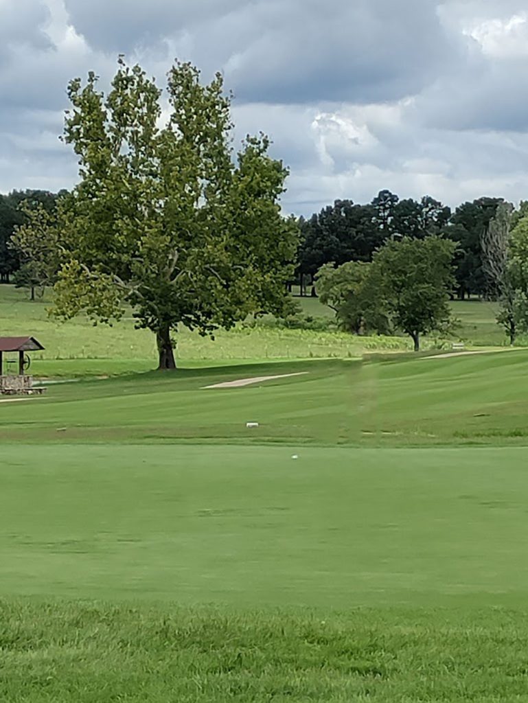 Panoramic view of a lush green golf course at Cooper's Hawk Golf Course. Smooth