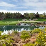 Panoramic view of a lush green golf course at Kampen-Cosler Course. Smooth