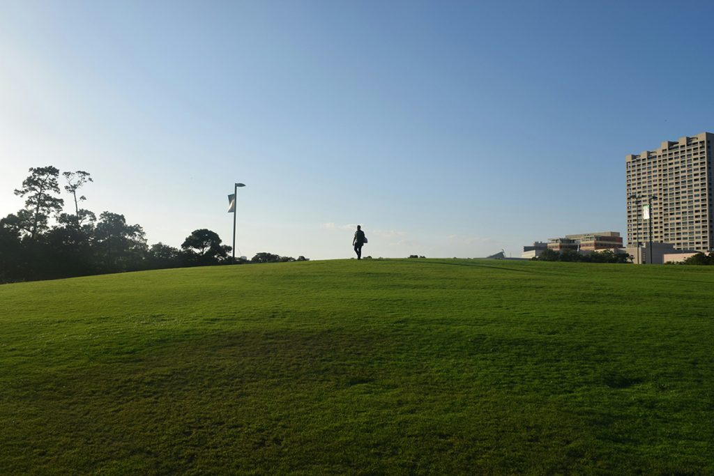 Panoramic view of a lush green golf course at Pinewood Golf Club. Smooth