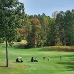 Panoramic view of a lush green golf course at The Bridges At Tartan Pines | Golf Courses Enterprise Alabama. Smooth