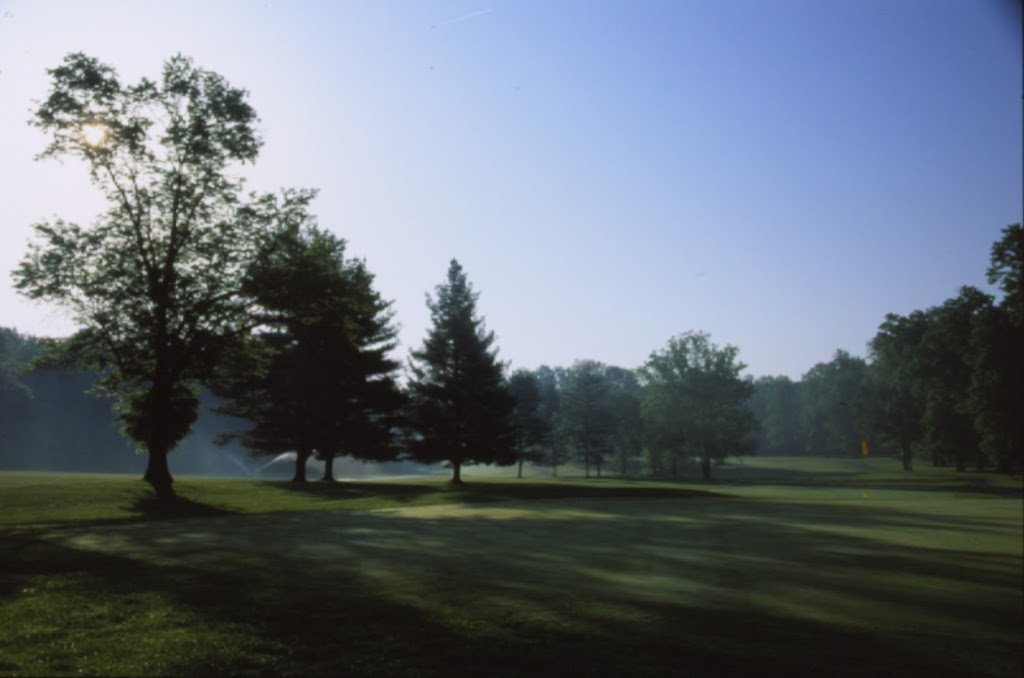 Panoramic view of a lush green golf course at Algonkian Golf Course. Smooth