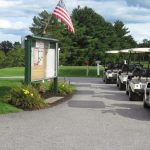 Panoramic view of a lush green golf course at Apple Valley Golf Course. Smooth