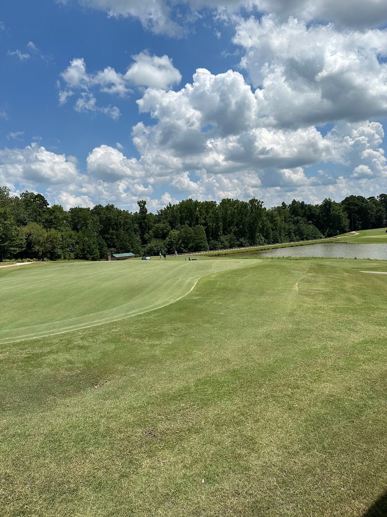 Panoramic view of a lush green golf course at Bartram Trail Golf Club. Smooth