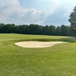 Panoramic view of a lush green golf course at Bear Trace At Tims Ford State Park (TN Golf Trail). Smooth