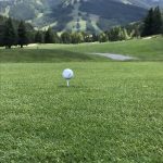 green grass with the flag in the hole.