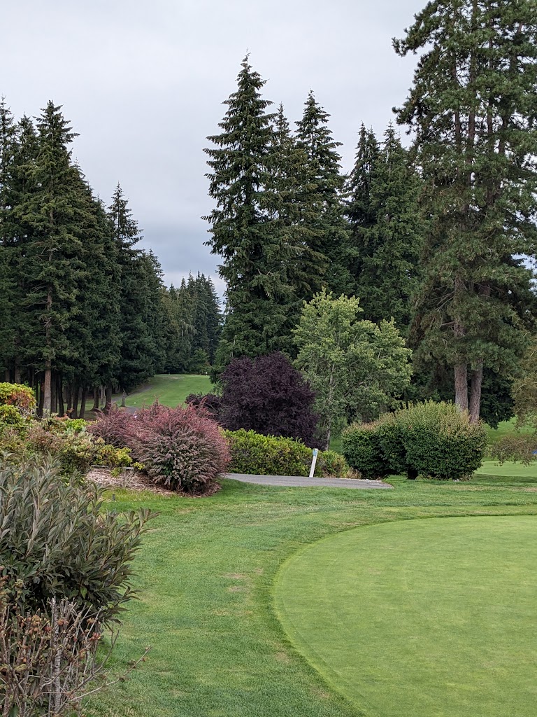 Panoramic view of a lush green golf course at Bellevue Golf Course. Smooth