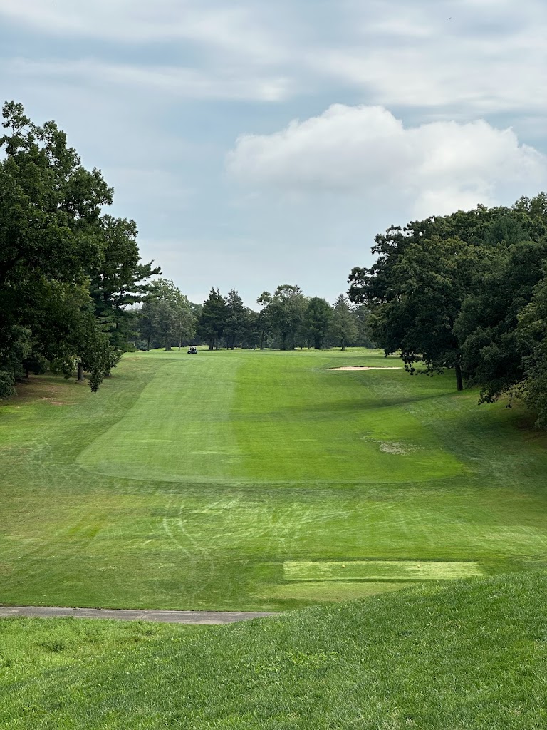 Panoramic view of a lush green golf course at Bethpage Yellow Golf Course. Smooth