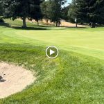 green grass with the flag in the hole.
