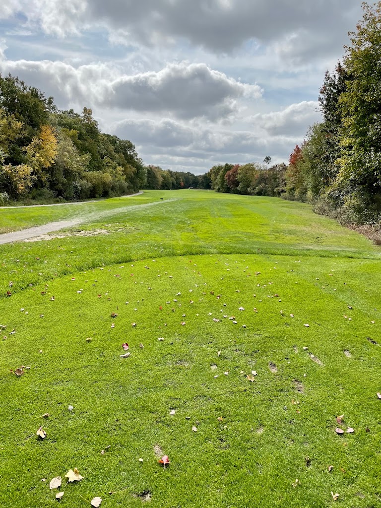 Panoramic view of a lush green golf course at Braintree Municipal Golf Course. Smooth