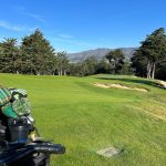 green grass with the flag in the hole.