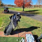 green grass with the flag in the hole.