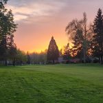 Panoramic view of a lush green golf course at Charbonneau Golf Club. Smooth