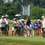 green grass with the flag in the hole.