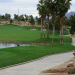 Panoramic view of a lush green golf course at Chimera Golf Club. Smooth