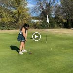 green grass with the flag in the hole.