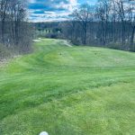green grass with the flag in the hole.