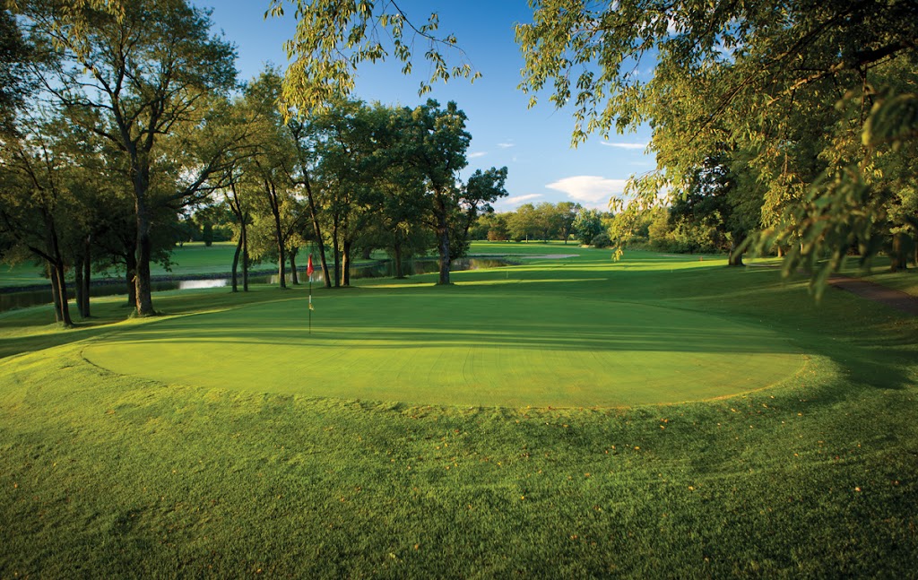 Panoramic view of a lush green golf course at Coachman's Golf Resort Edgerton WI. Smooth