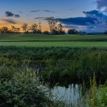 Panoramic view of a lush green golf course at Corica Park Golf Course. Smooth