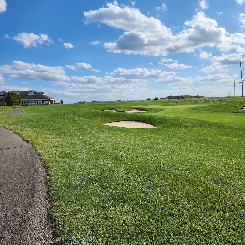 Panoramic view of a lush green golf course at Cranberry Highlands Golf Course. Smooth
