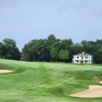 green grass with the flag in the hole.