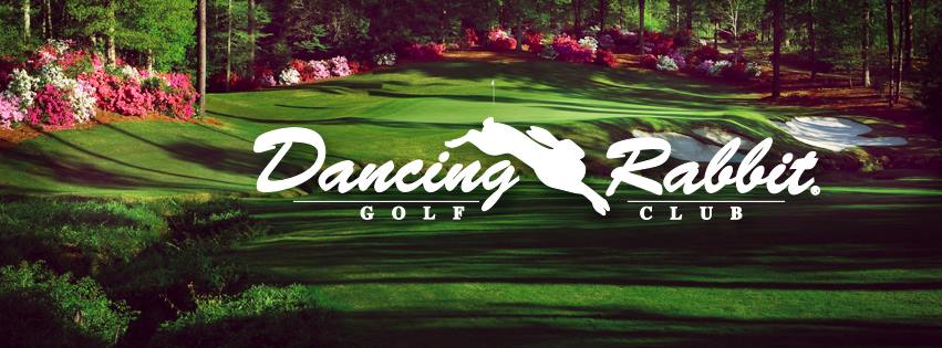 Panoramic view of a lush green golf course at Dancing Rabbit Golf Club. Smooth