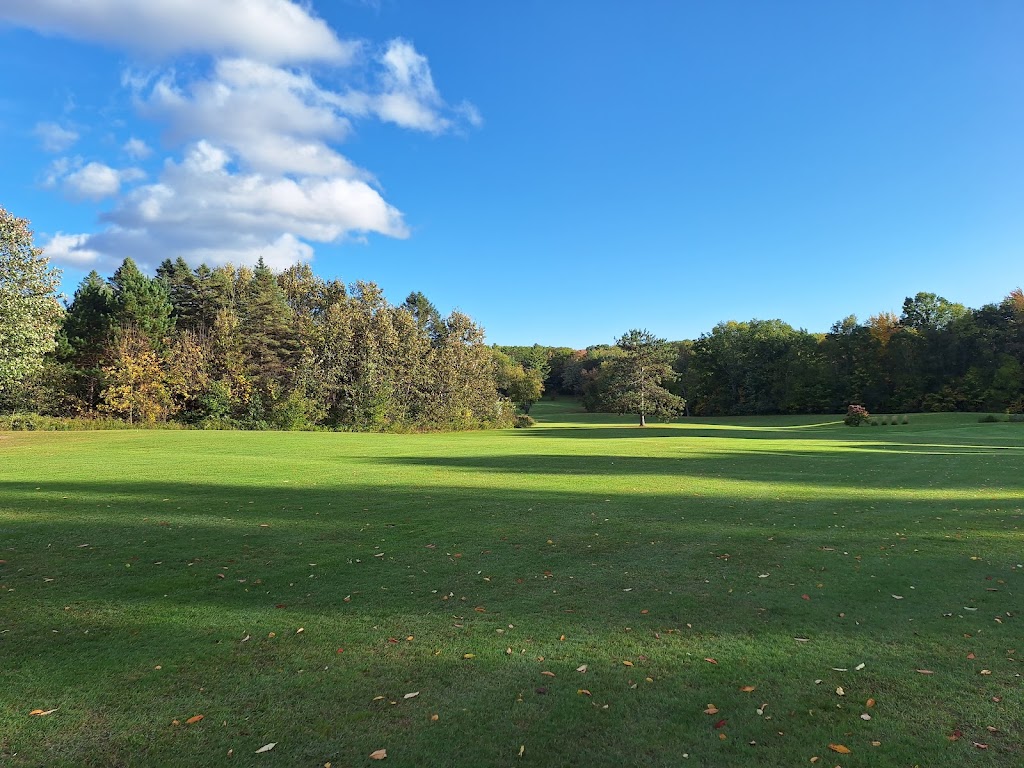 Panoramic view of a lush green golf course at Devil's Knob Golf Course. Smooth
