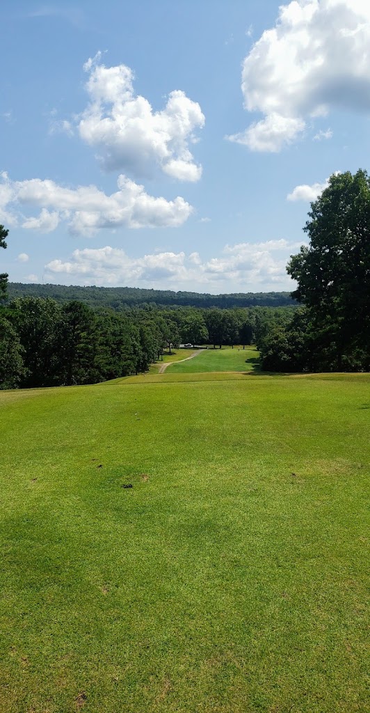 Panoramic view of a lush green golf course at Diamondhead Golf Club. Smooth