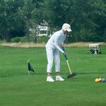green grass with the flag in the hole.