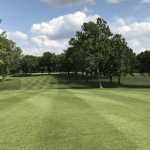 Panoramic view of a lush green golf course at Dub's Dread Golf Club. Smooth