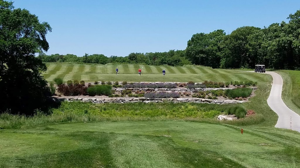 Panoramic view of a lush green golf course at Eagle Bend Golf Course. Smooth