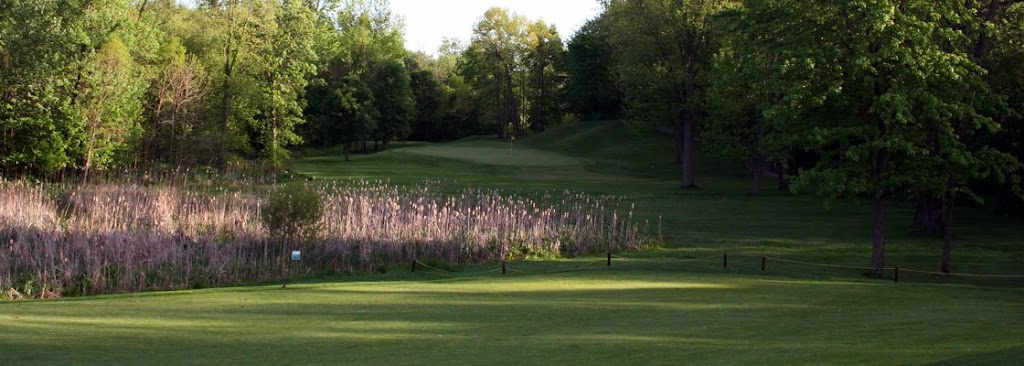 Panoramic view of a lush green golf course at Eagle Glen Golf Club. Smooth