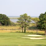green grass with the flag in the hole.
