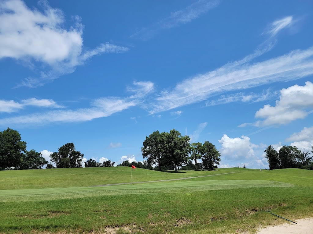 Panoramic view of a lush green golf course at Eagle's Nest Golf Course. Smooth