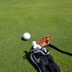 green grass with the flag in the hole.