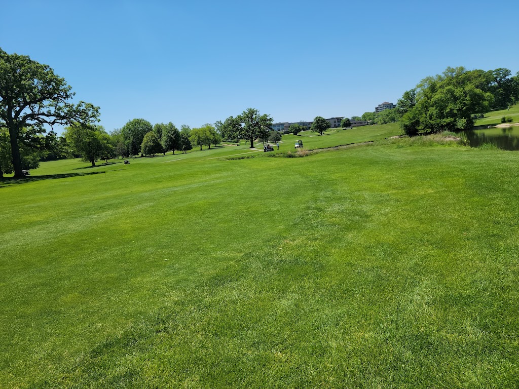 Panoramic view of a lush green golf course at Eaglewood Golf Course. Smooth