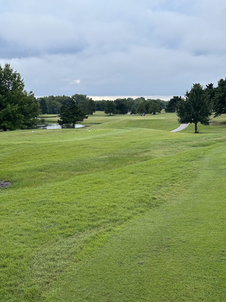 Panoramic view of a lush green golf course at Earlywine Golf Course. Smooth