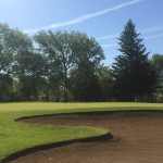 green grass with the flag in the hole.