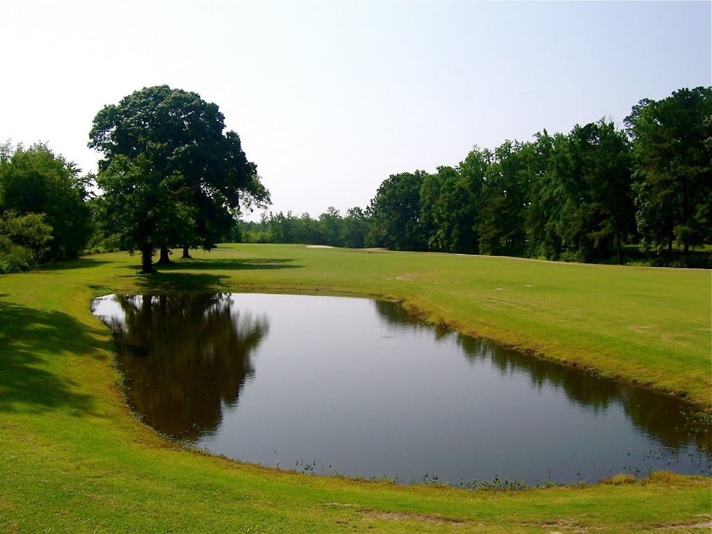 Panoramic view of a lush green golf course at Fairmont Golf Course. Smooth
