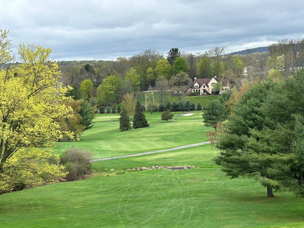 Panoramic view of a lush green golf course at Falkirk Golf Club. Smooth