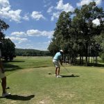 green grass with the flag in the hole.