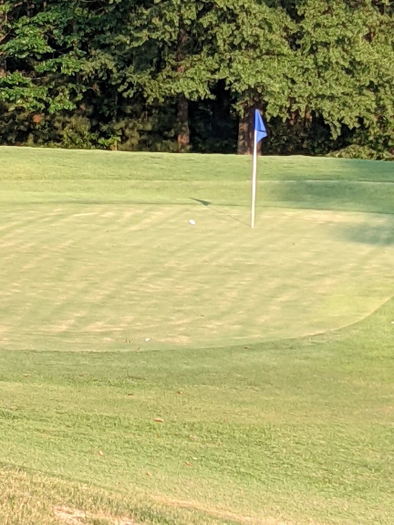 Panoramic view of a lush green golf course at First Tee - Central Arkansas. Smooth