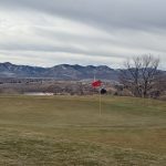green grass with the flag in the hole.