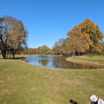 Panoramic view of a lush green golf course at Gahanna Municipal Golf Course. Smooth