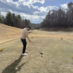 green grass with the flag in the hole.