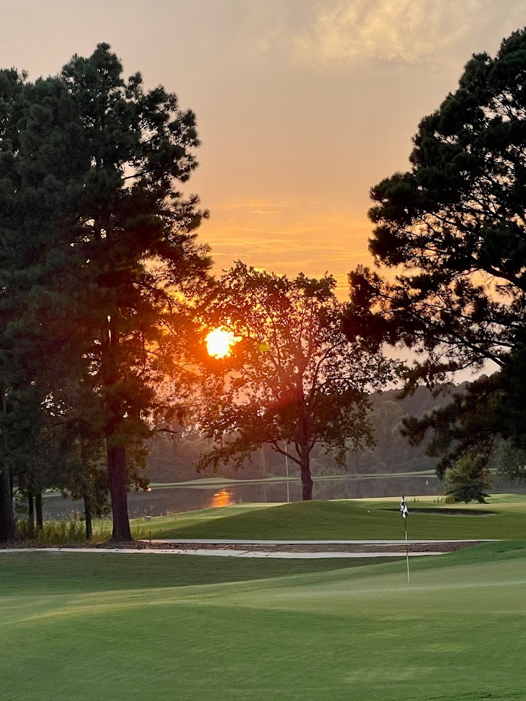 Panoramic view of a lush green golf course at Georgia Southern University Golf Course. Smooth