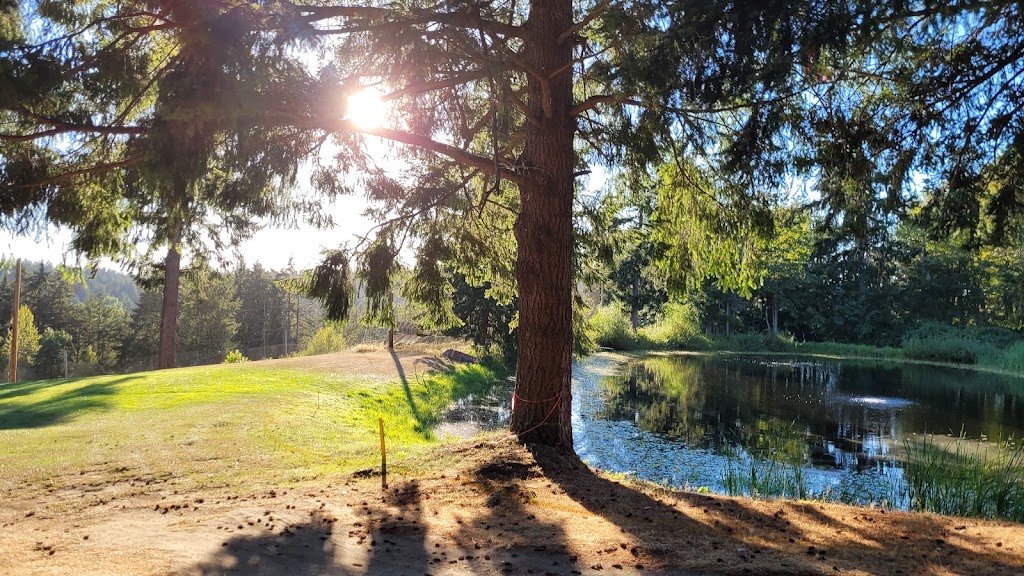 Panoramic view of a lush green golf course at Gig Harbor Golf Club. Smooth