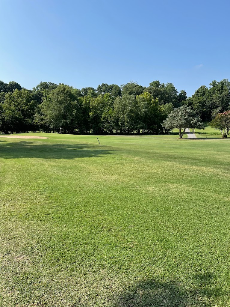 Panoramic view of a lush green golf course at Gillespie Golf Course. Smooth