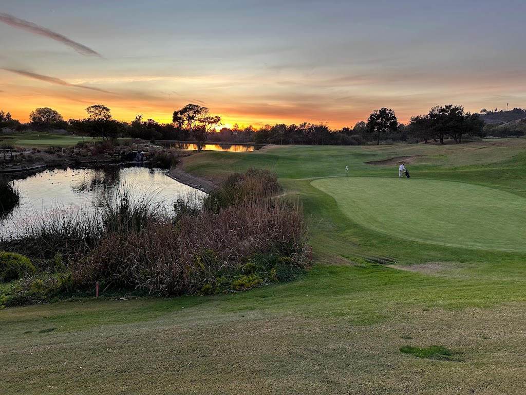 Panoramic view of a lush green golf course at Glen Annie Golf Club. Smooth