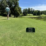 green grass with the flag in the hole.