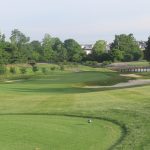 green grass with the flag in the hole.